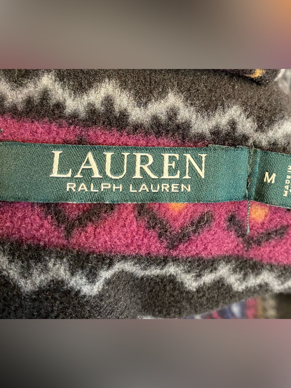 Lauren Ralph Lauren Women's Geometric Southwest Aztec Print Fleece Robe M - Picture 3 of 5